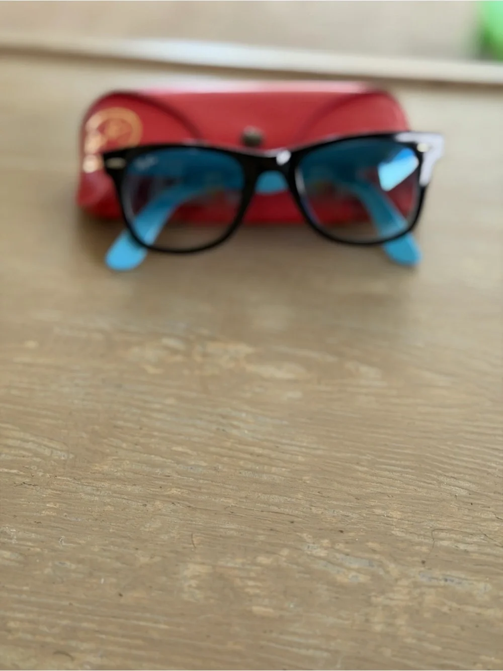 Ray-Ban Black & Blue Wayfarer Sunglasses with Original Case